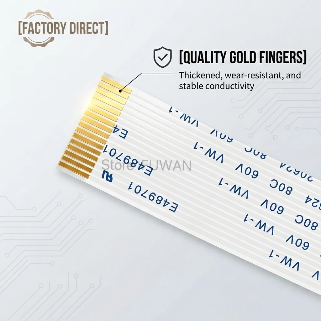 2PCS Reverse Flexible Flat Cable Gold-plate 4-60Pin 0.5MM-AWM 20706 105C 60V VW-1 FFC