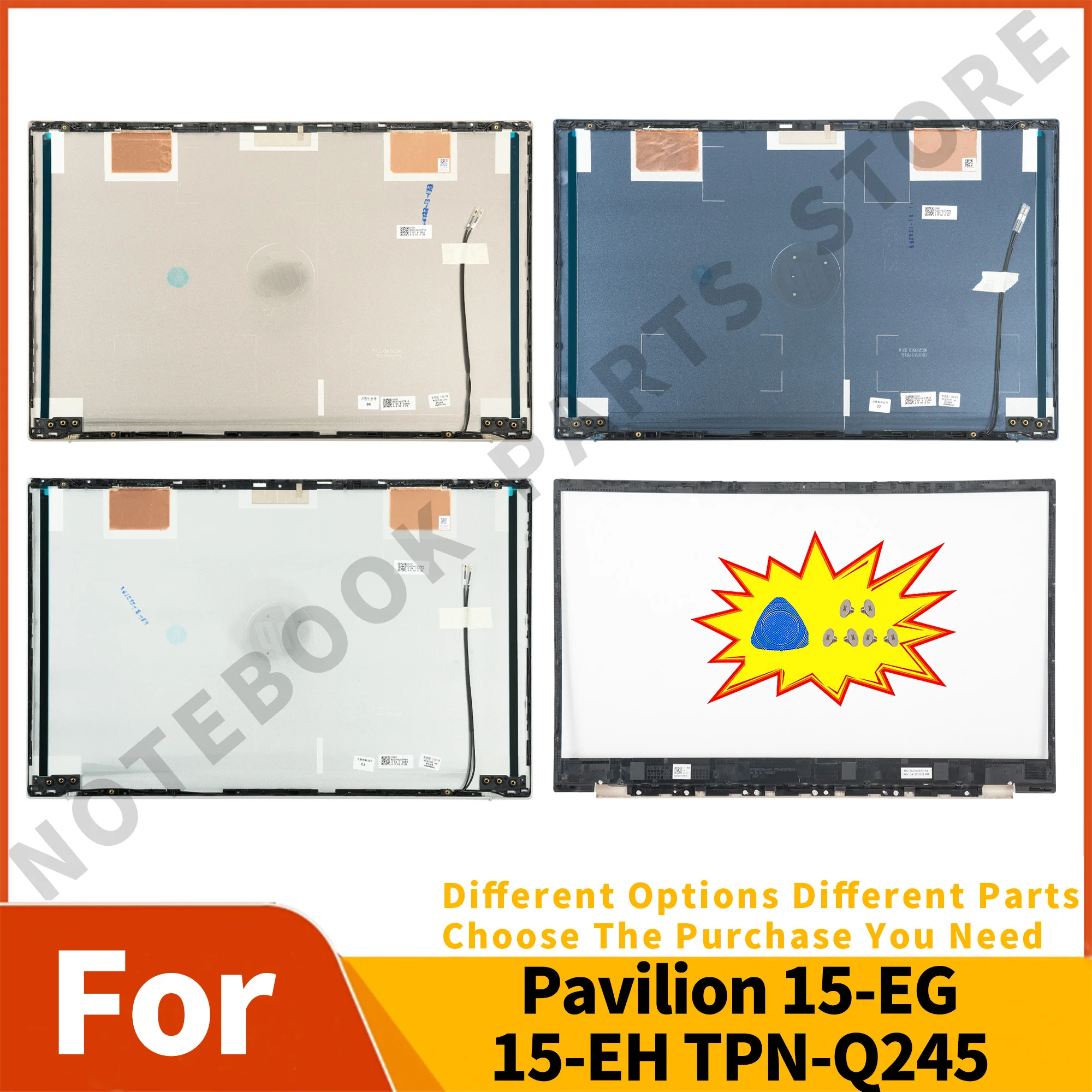 

New Cover For Pavilion 15 15-EG 15-EH 15Z-EH TPN-Q245/Q246 Laptop LCD Back Cover/Front Bezel Top Case Replace Bule/silver/gold