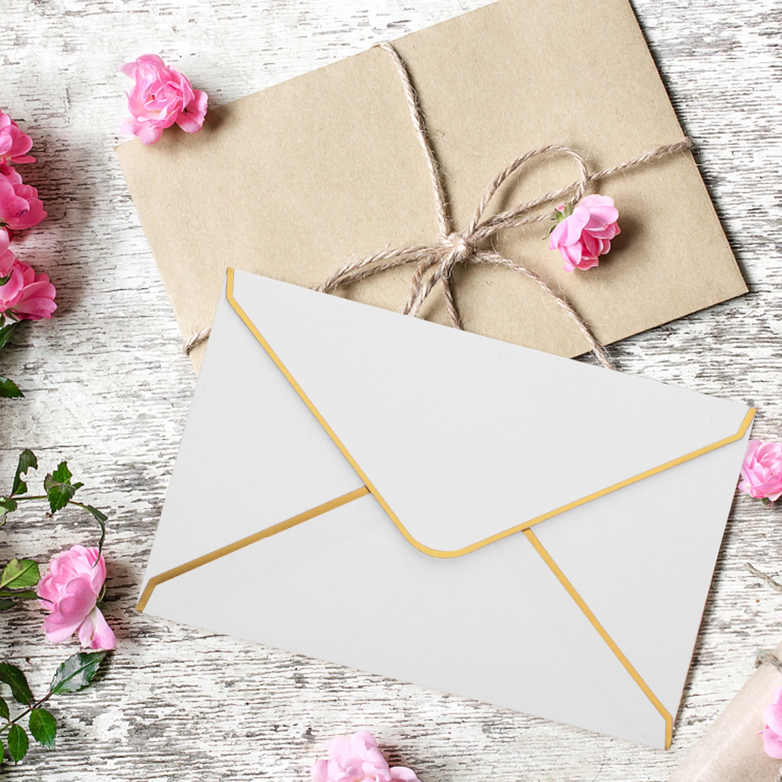 

50 Pcs Edge Envelope Blank Wedding Envelopes Decorative Postcard Cute Paper Small Greeting Cards