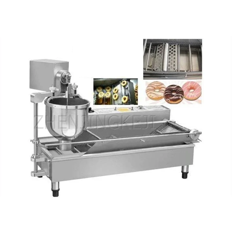 Electric Donut Maker 220V/110V 3KW Large All Stainless Steel Automatic Frying Machine Cake Dessert Fryer Food Baking Commercial