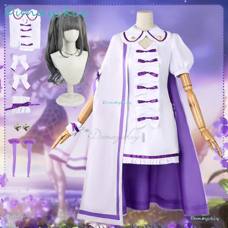 

Anime Maebashi Witches Niisato Azu Full Set Cosplay Costume Wig Silk Stockings Carnival Suit Accessories Halloween For Women