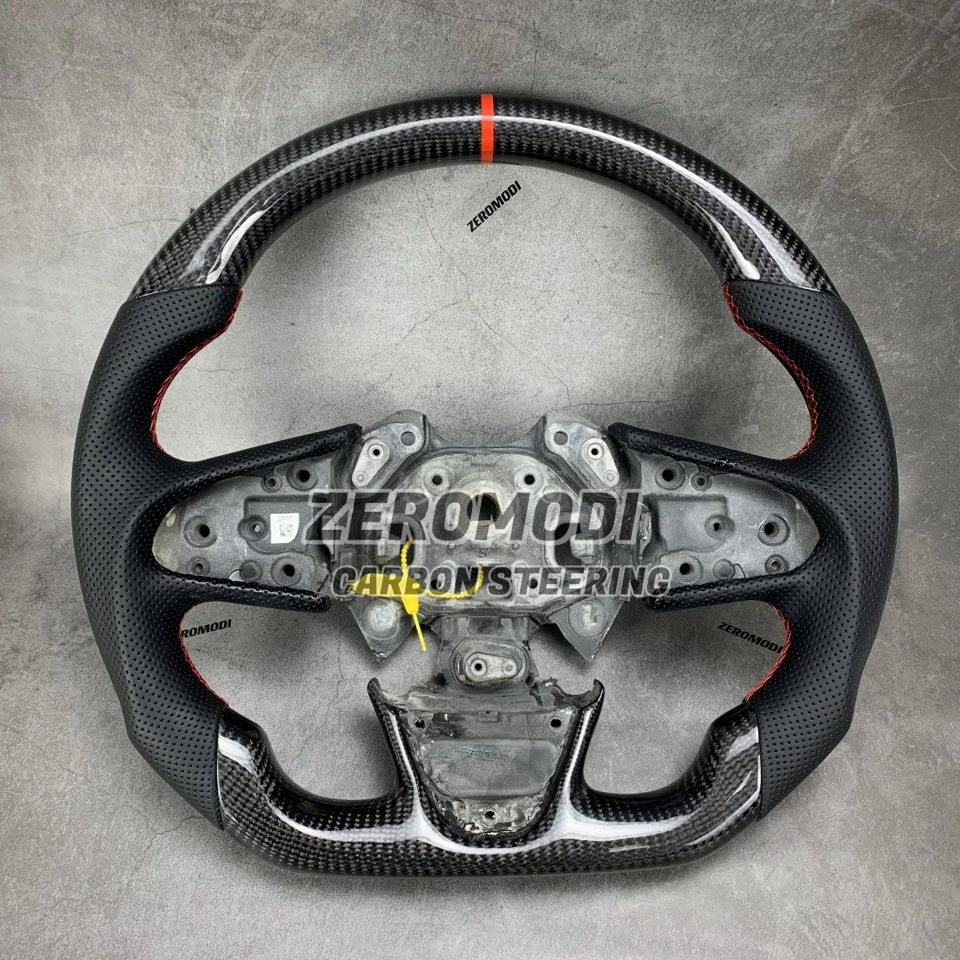 Carbon Fiber Perforated Leather Steering Wheel for Renault Clio Megane 4 Auto Accessory
