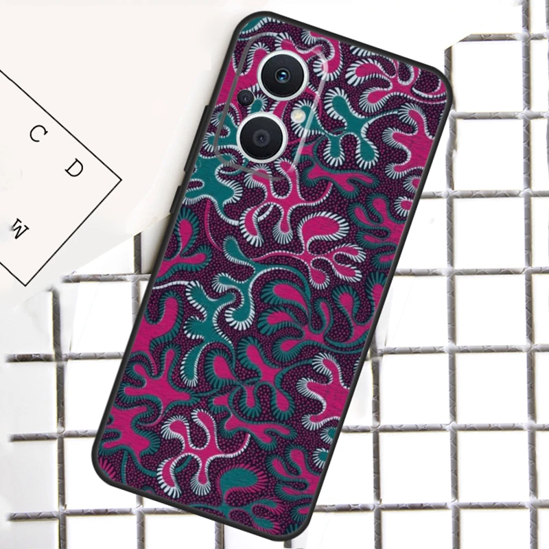 African Fabric Print Cover For OPPO Reno 7 6 4 5 8 Lite 8T 4Z 5Z 10 Pro OPPO Find X5 Lite X3 X2 Neo X6 Pro Case image 2