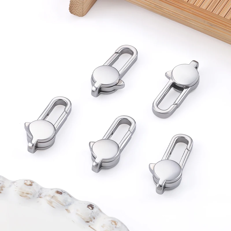 

Stainless Steel Supplies Round Oval Lobster Clasp for Pendant Jewelry accessories DIY Bracelets Necklaces Connector Materials