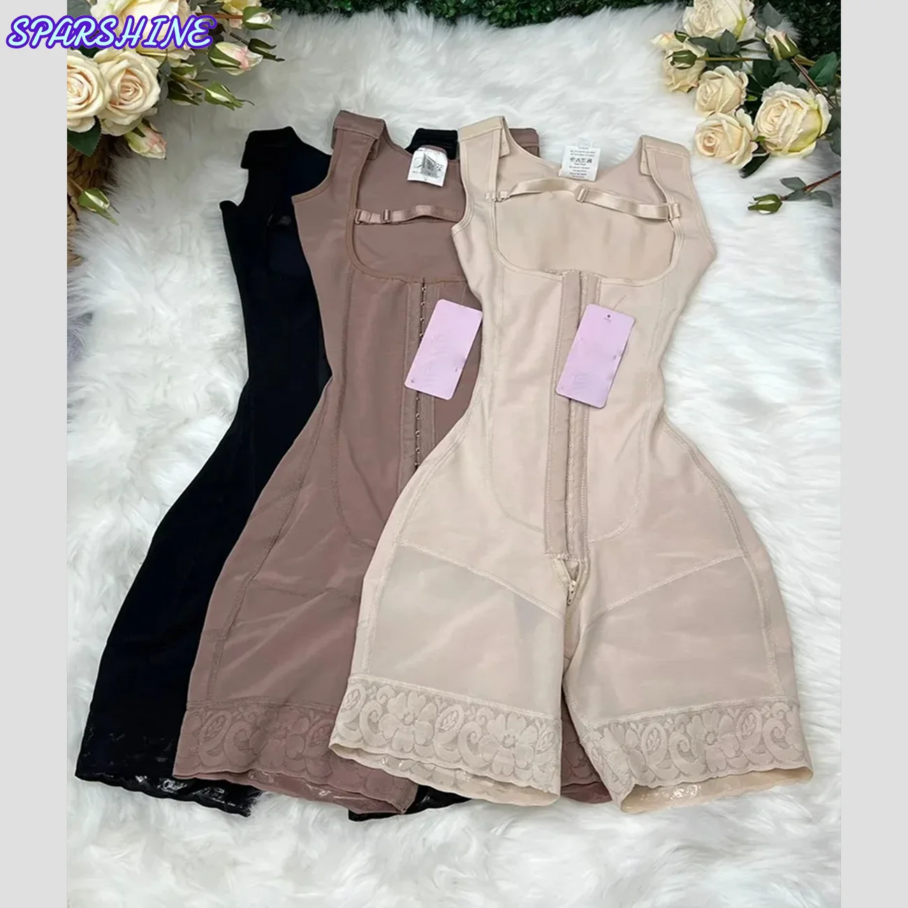 Fajas Colombianas Open Chest Button Shaping Jumpsuit High Compression One Piece Shapewear Women Slimming Full Body Shaper 2025