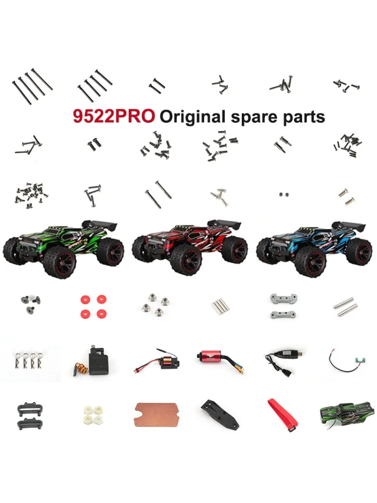 WLtoys 9522PRO accessoires d'origine pièces vis-boulons de pneus connecteurs ESC moteurs câbles de chargement phares corps coque récepteur