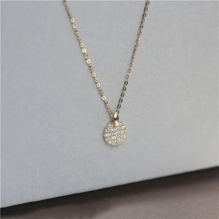 925 Sterling Silver Crystal Round Brand Crystal Choker Necklace Pendant for Women 14K Gold Necklaces Wedding Party Jewelry Gift