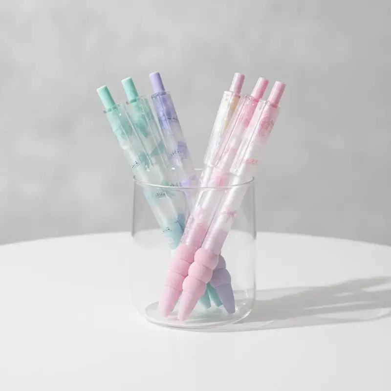 4Pcs Quick Dry Fine Point Pens 0.5mm Smooth Writing Kawaii Bowknot for Kids Students School Office Homework Supplies