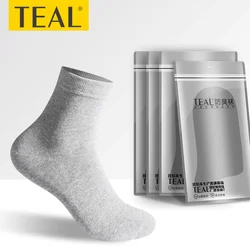 silver ion antibacterial and deodorant socks for men individual packaging cotton solid color mid-tube socks
