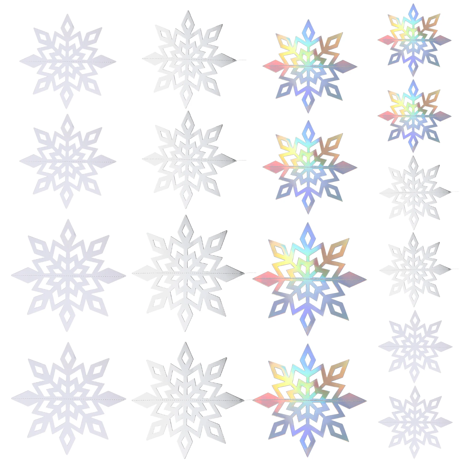 

18 Pcs Tree Christmas Pendant Decorative Xmas Pendants Snowflake Office Ornaments Decorations