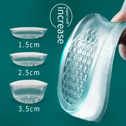 Plantilla de Gel de silicona Invisible para aumento de altura, almohadilla elástica para el cuidado de los pies, insertos de elevación del talón, Protector para el cuidado de los pies, hombres y mujeres