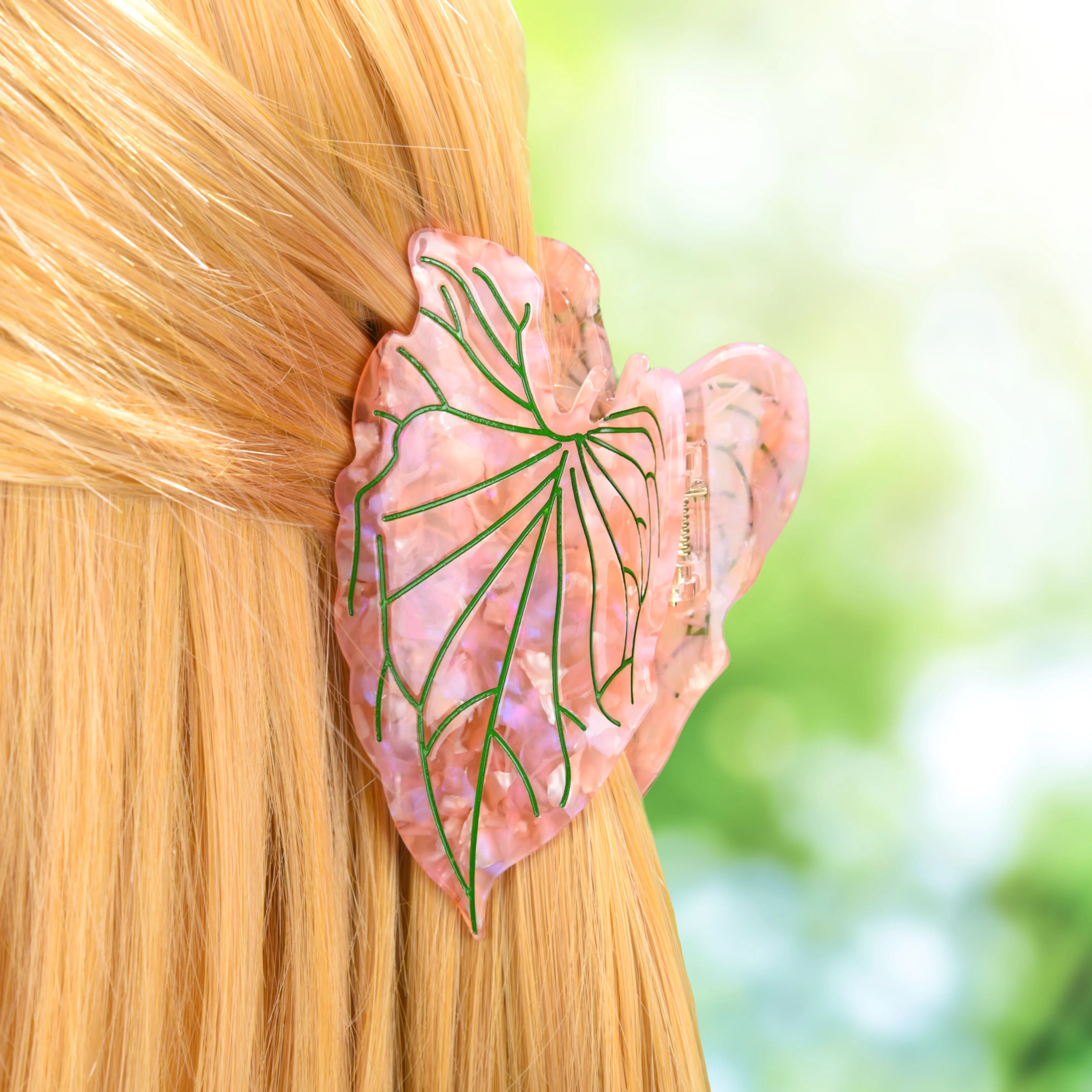 

2025 NEW 10CM Large Colorful Leaves Claw Clips Acetate Hair Claw Green Plants Hair Claw Clips Hair Accessories for Women Girls