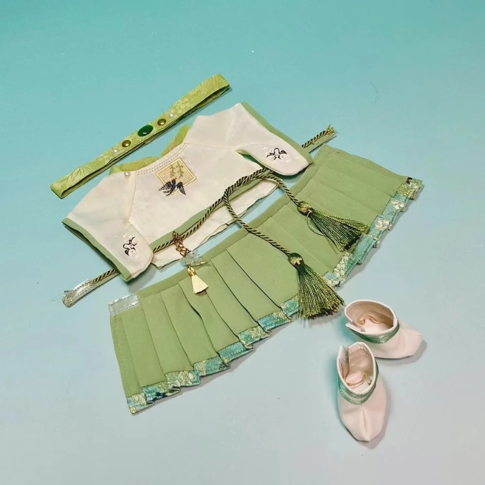 20cm roupas de boneca de pelúcia saia superior headwear cintura acessório sapatos bonecas acessórios ídolo bonecas sentado festa jogo presente brinquedos diy