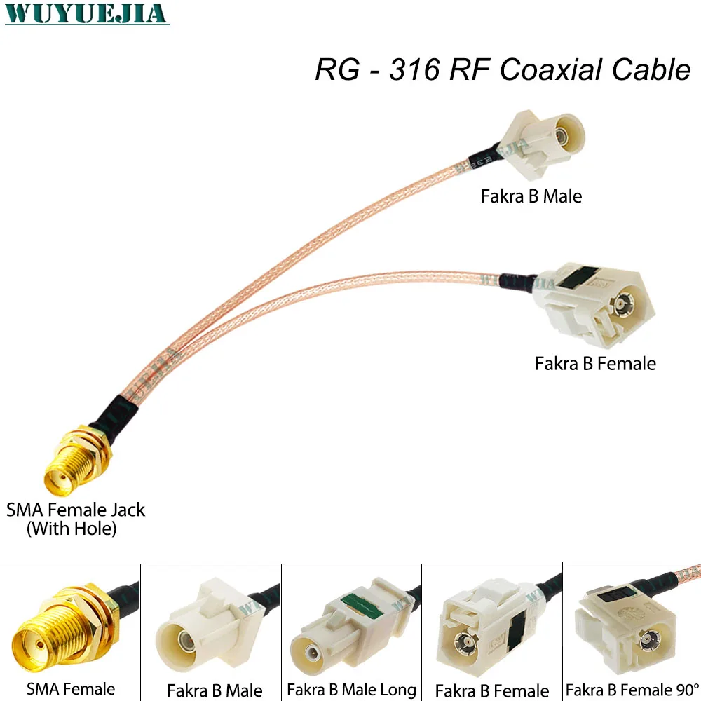 

Разъем SMA «мама» на 2x двойных RAL9001 Fakra B «папа» 50 Ом RG-316 RF Коаксиальный кабель Разъем WIFI Маршрутизатор Антенна Удлинитель Шнур Перемычка
