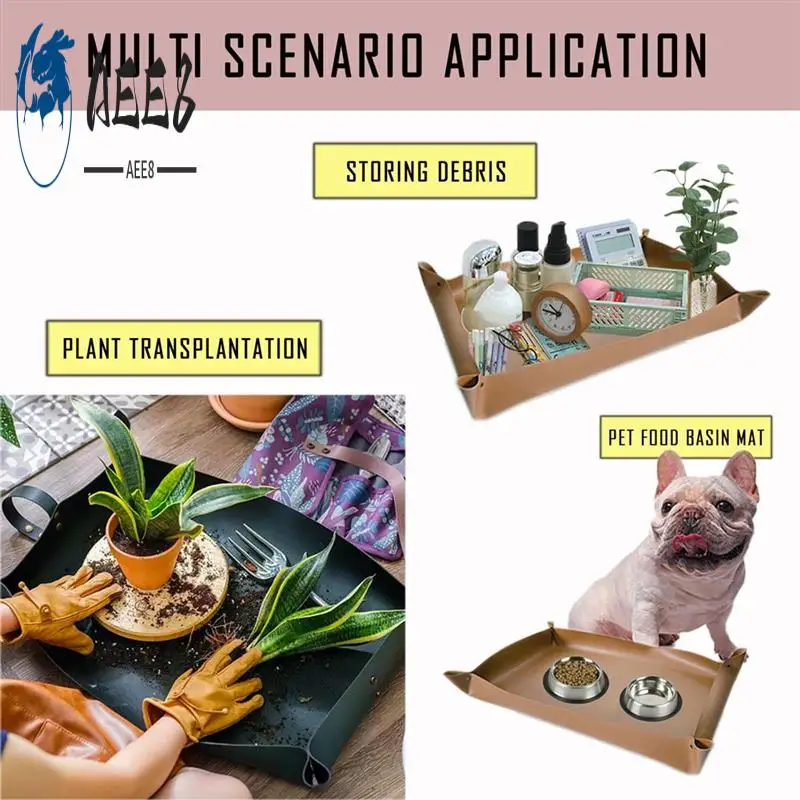 AEE8-Leather Plant Repotting Mat,Thickened Waterproof Transplanting Mat,Indoor Succulent Potting Mat For Transplant