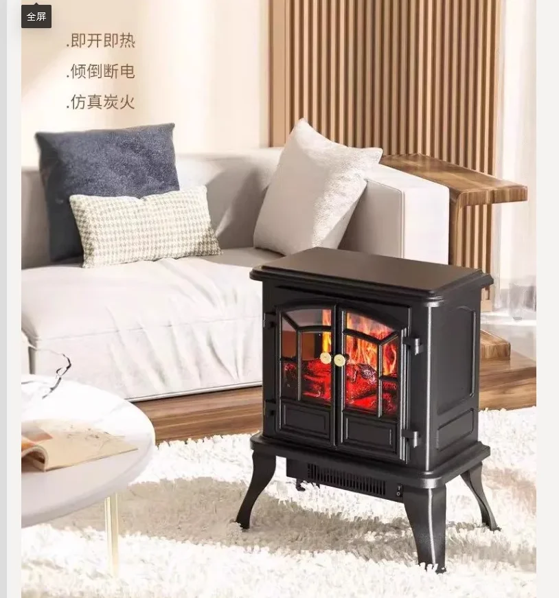 220V Camel Electric Fireplace Heater with Realistic Flame Indoor Fast Heating Graphene Warm Air WCC