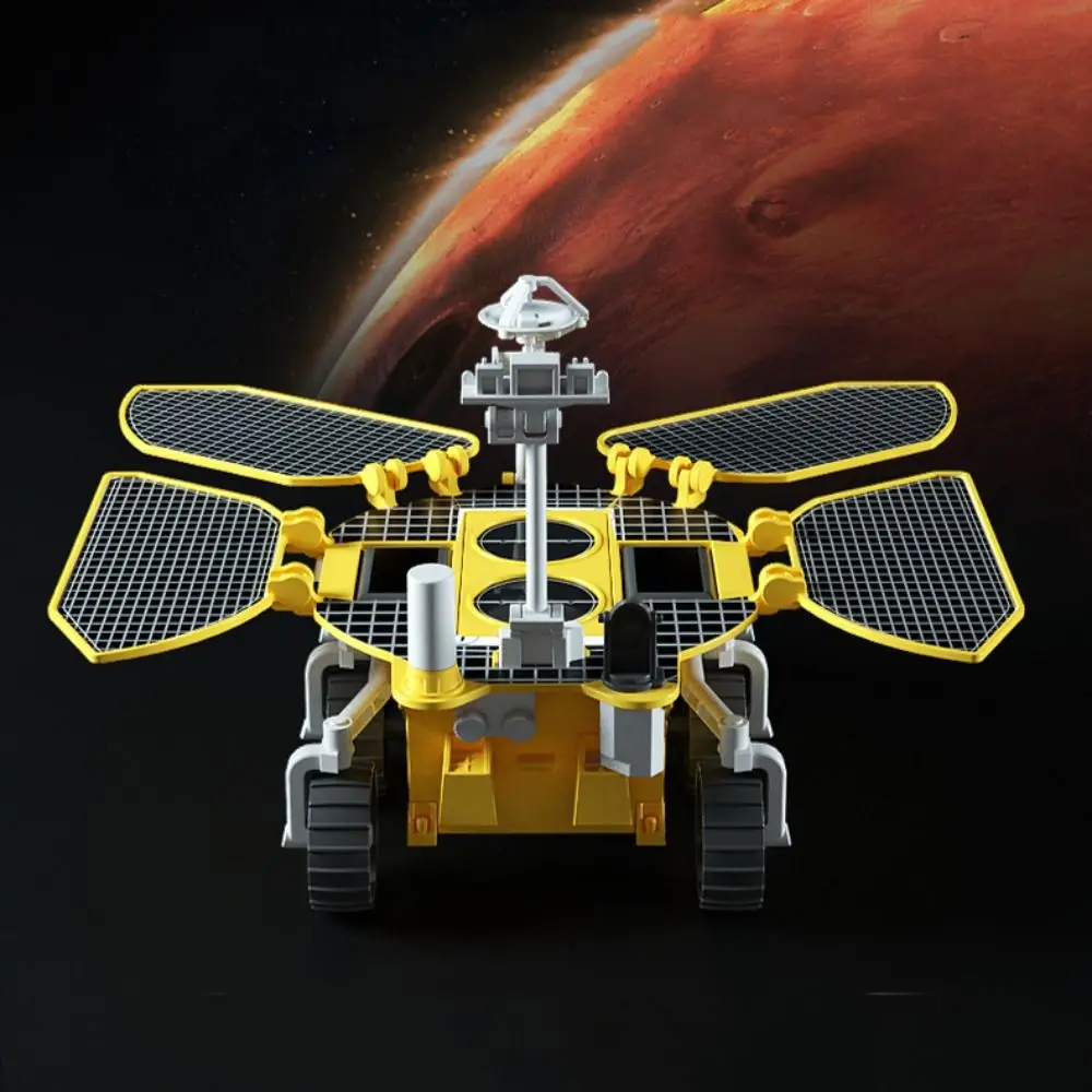 Plastikowy model samochodu kosmicznego Mars, zasilany energią słoneczną, do samodzielnego montażu, model samochodu Zhu Rong, zabawki, figurki akcji DIY, model odlewany, dekoracja.