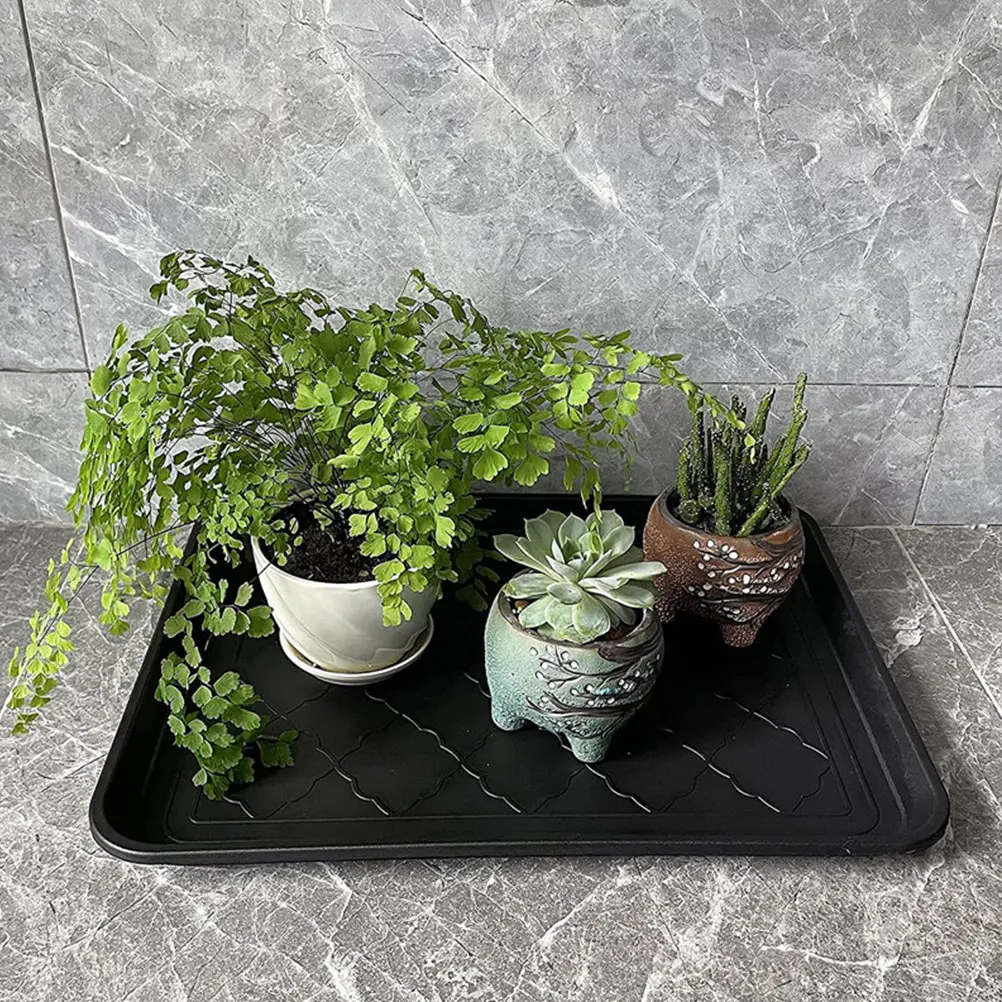 

2Pcs Shoe Tray Black Plastic Durable Boot Mat Indoor Outdoor Multipurpose Shoe Storage Tray Mud Dirt Holder for Entryway Hallway