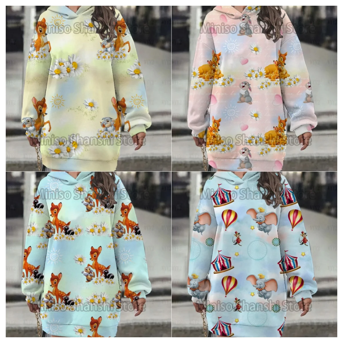 Women's new Disney hooded dress casual street minimalist style fashionable dress top hoodies 3d roupa feminina sweat femme