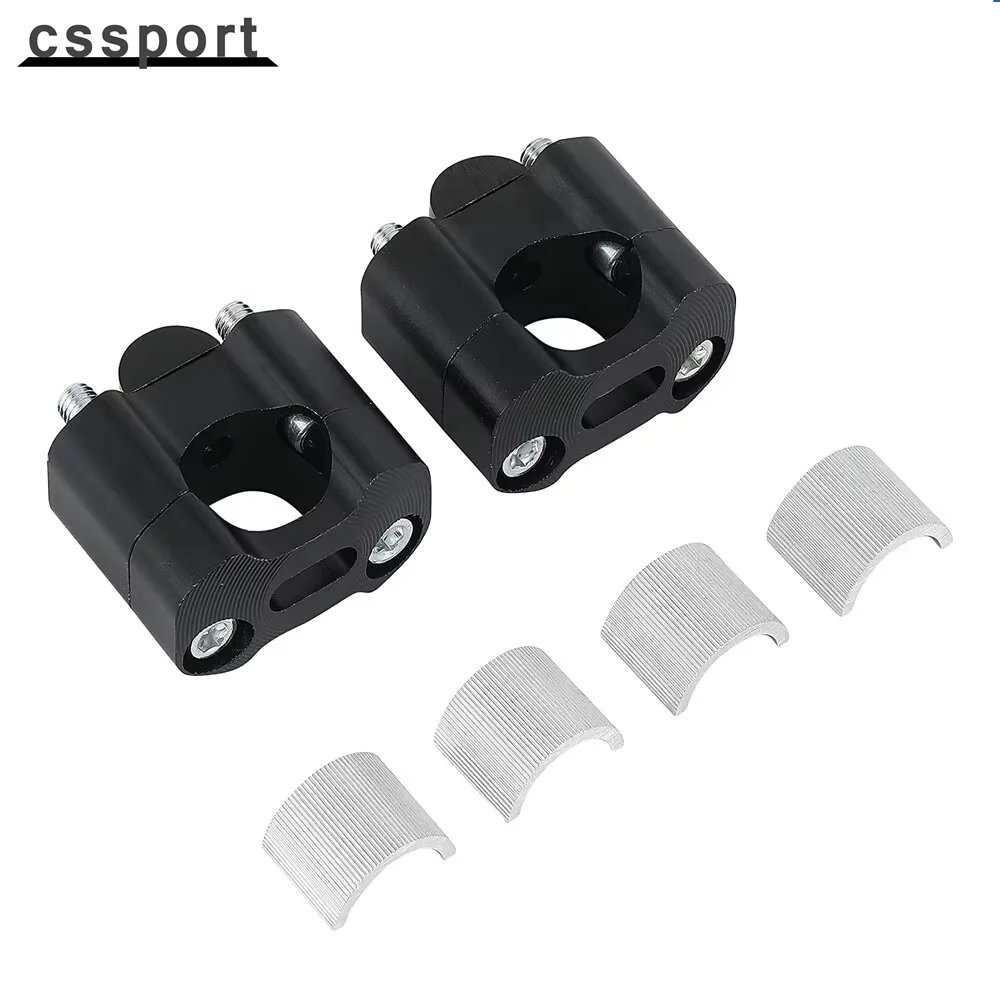 Adaptor Pengangkat Klem Dudukan Batang Gemuk Stang Hitam 7/8 "hingga 1 1/8" Sepeda Motor Trail