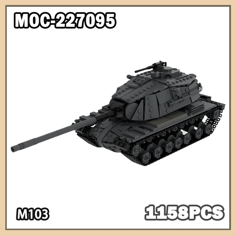 

MOC-227095 тяжелые танки холодной войны M103, армейские боевые солдаты, строительные блоки, набор кирпичей, танк для детей, подарки для мальчиков, 1158 шт.