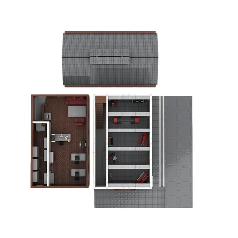 5809 PCS Urban Precision Auto Shop MOC Customize Modular Building Block Popular Model Brick Technology DIY Toy Christmas Gift