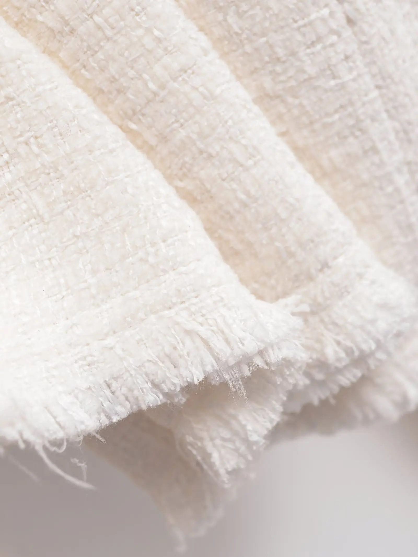 2025年秋冬新作 レディース 韓国風 ホワイト テクスチャ ソフトニット 気質 ラウンドネック ショートコート