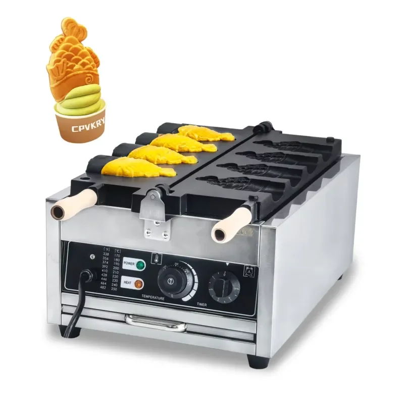 Commercial Electric Korean Mini Ice Cream Filled Fish Shaped Taiyaki Waffle New Snack Machine for Restaurants