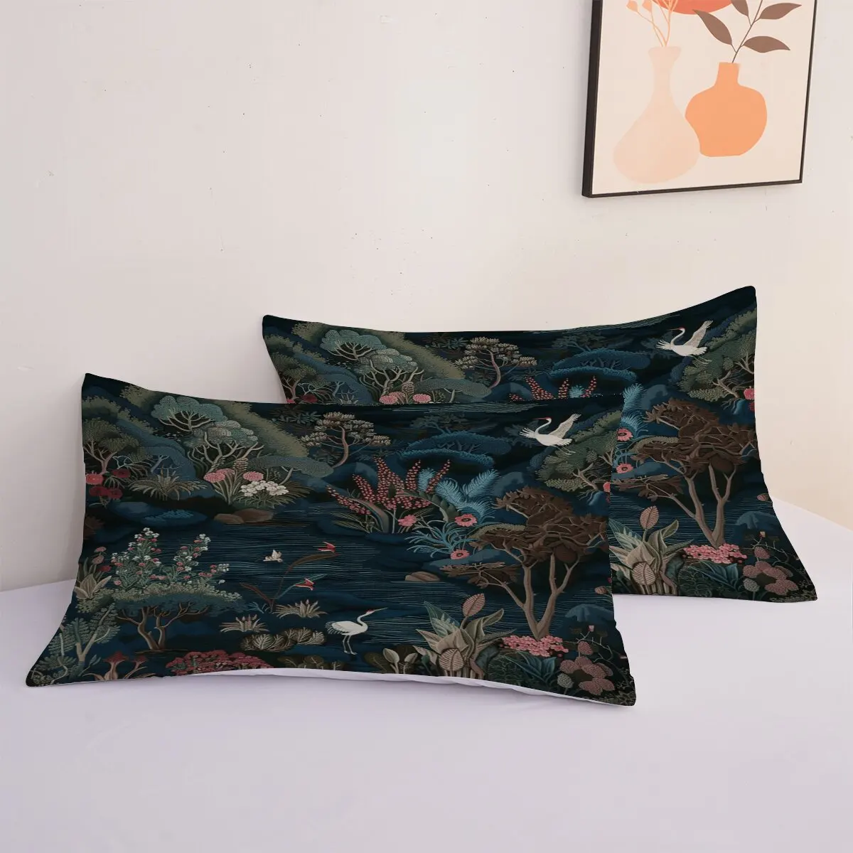 flying on the water  Down duvet cover large size  lotus blooming  1 duvet cover and 2 pillowcases (without blankets)