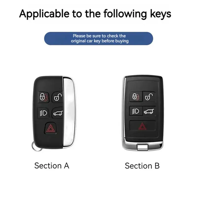 1 leather car remote key set suitable for Land Rover Range Rover Evoque Freelander, 2 Velar Discovery, 4 suitable for Jaguar XF