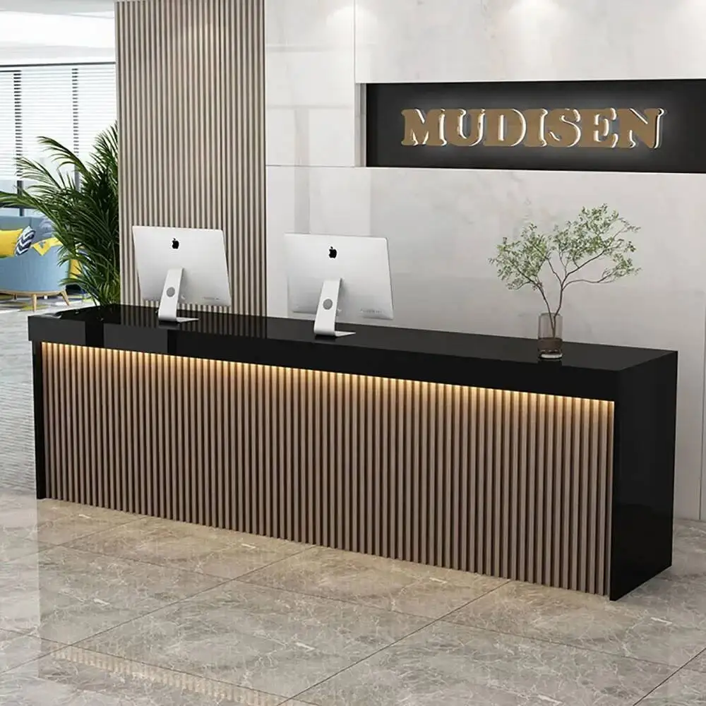

Nordic Bar Cabinet Counter Delicacy Modern Aesthetic Elegant Simple Reception Desks Unique Luxury Mostrador Commercial Furniture