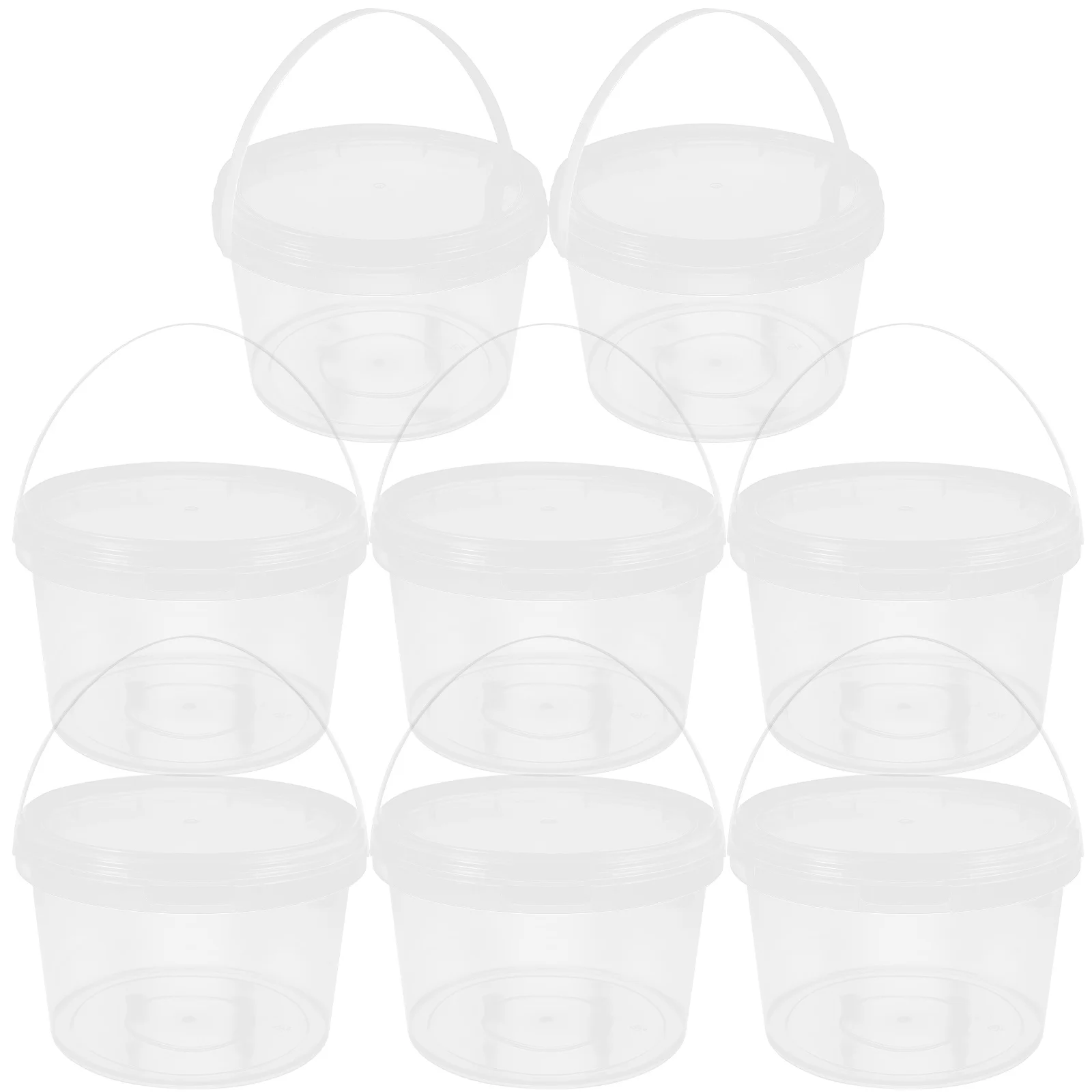 

8pcs Storage Bucket Food-Grade Thickened Transparent Reusable Bucket For Ice Cream Yogurt Dessert Homemade Food Lobster