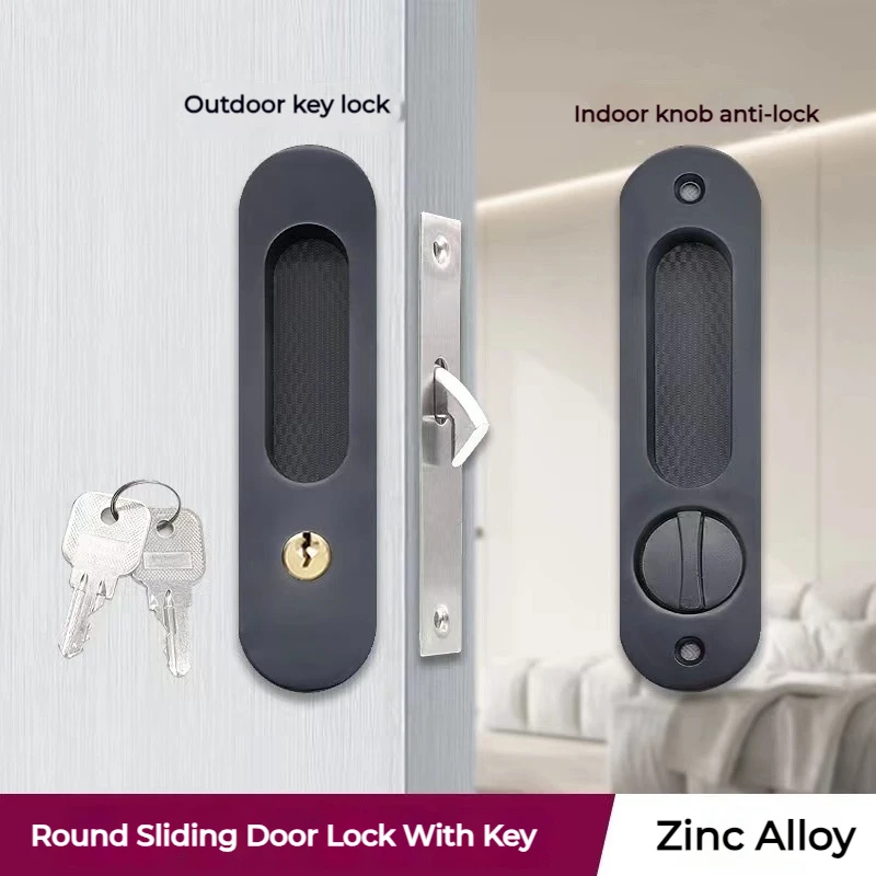 Sliding Door Lock with Hook Door Lock Balcony Glass Door Handle Household Accessories Buckle Handle Kitchen Sliding Lock