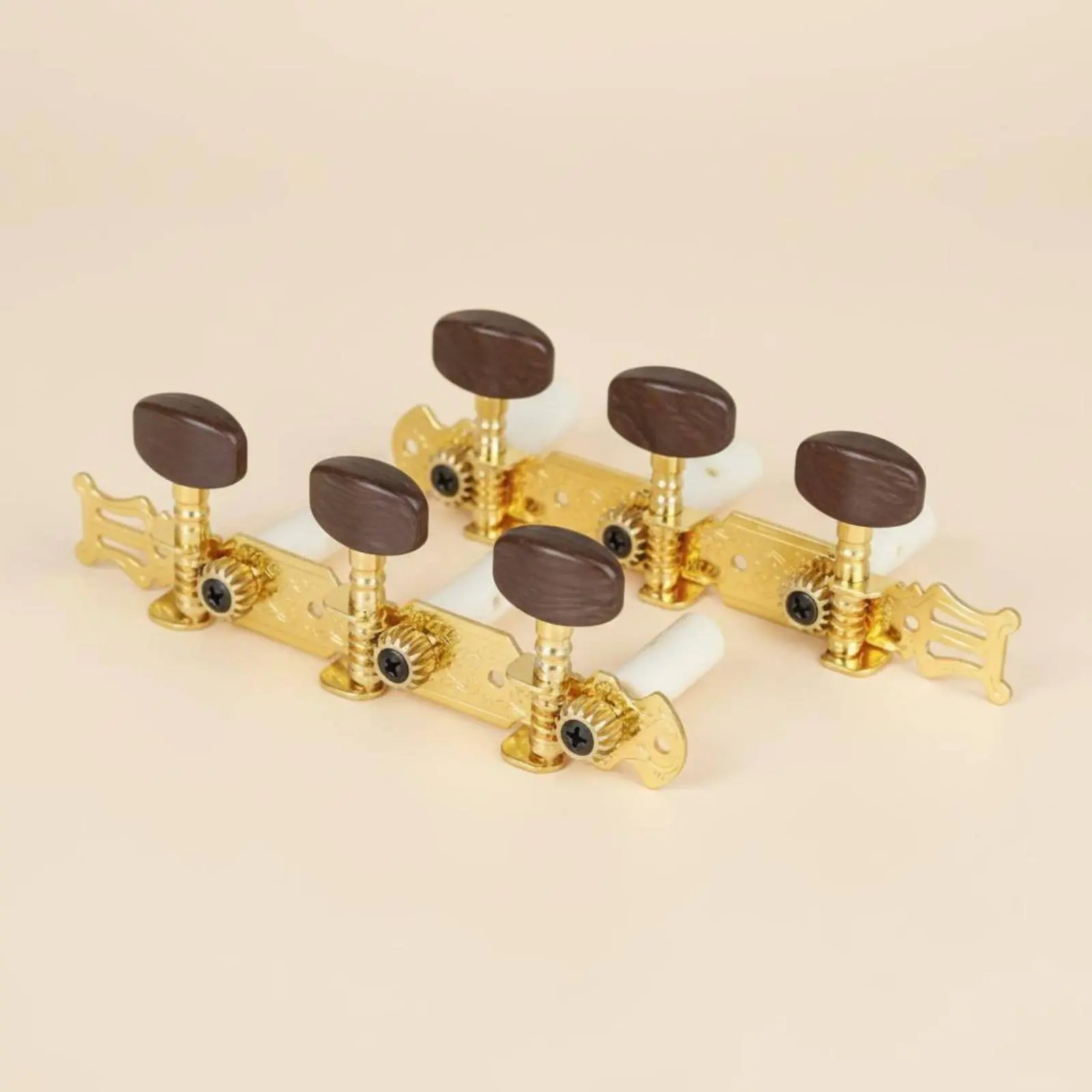 2 Pieces Classical Guitar Tuning Peg Open Gear Classical Guitar Tuners 3 on 1 Tuning Peg Metal Build Instrument Parts