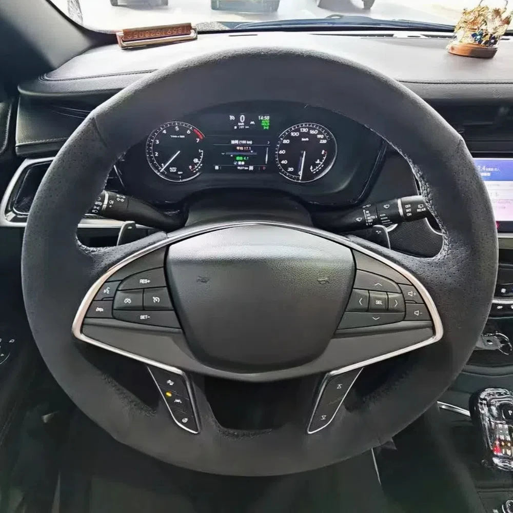 

Изготовленный на заказ оплетка на руль автомобиля, замшевый чехол для Cadillac CT6 XT5 CT6 PLUG-IN 2015-2019, автомобильные аксессуары, чехол на руль