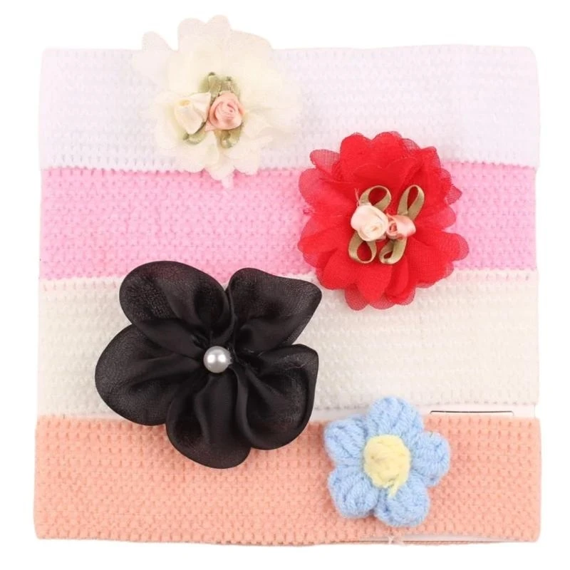 corb-4pcs-set-comfortable-headwear-baby-floral-headband-for-infants-protecting-fontanelle-comfortable-stretchy-hairbands