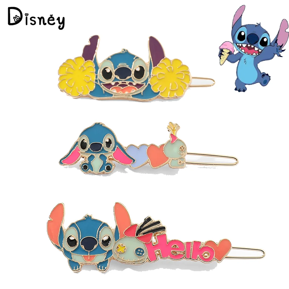 Disney Lilo & Stitch Hair Clips Creative Fashion Hairpins Girl Cute Hair Accessories Anime Cosplay Jewelry for Women Gifts