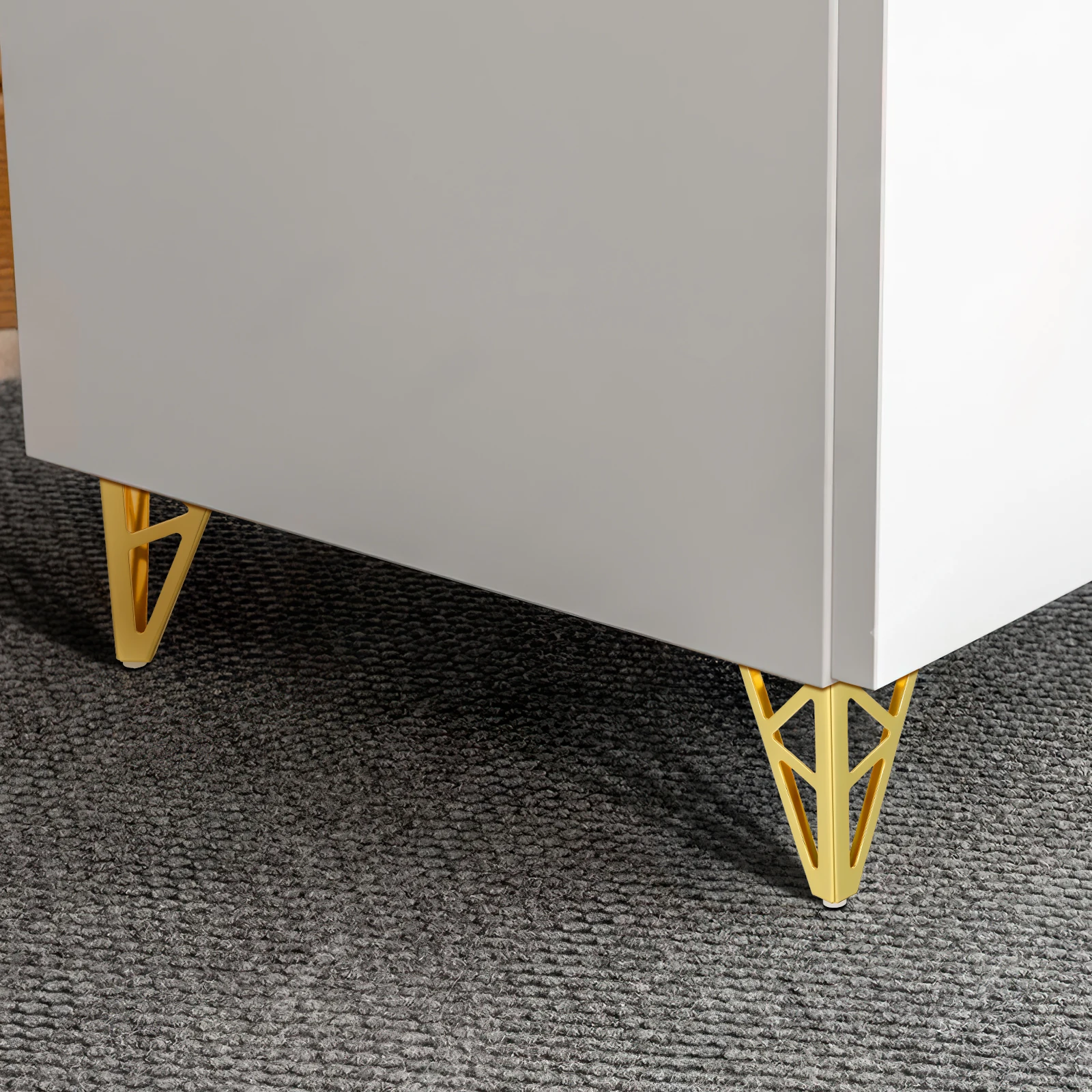 

4 pcs 4 Furniture Legs 4 Inches Golden Cold Rolled Steel Supports Table Feet Heavy Duty Short Metal Replacement Sofa Legs