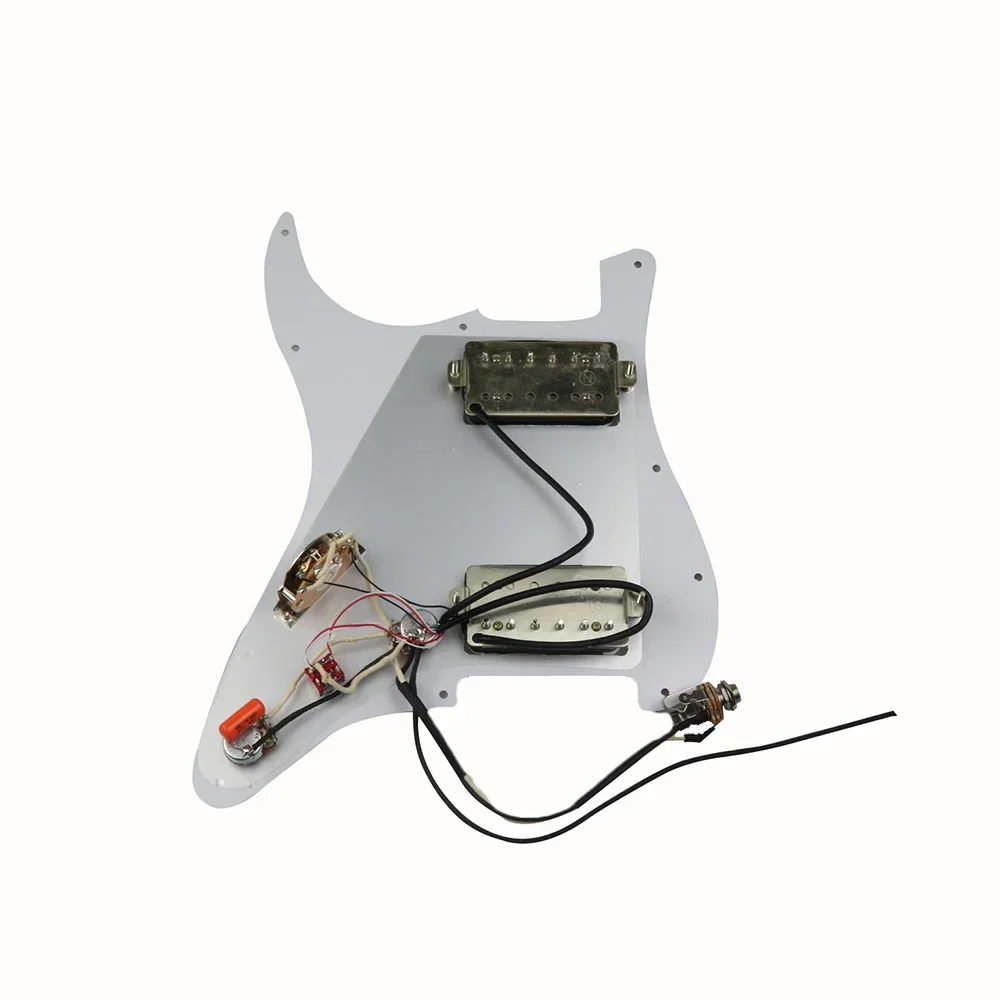 

3-слойная белая предварительно смонтированная накладка для электрогитары с звукоснимателями Alnico HH Humbucker, аксессуар для гитарного оборудования