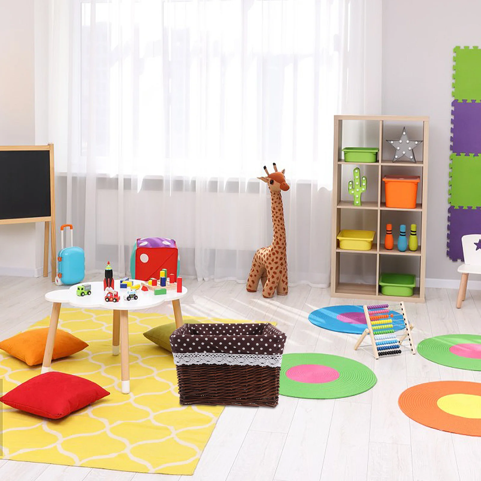 

Woven Storage Basket Rattan Wicker Cube Organizer Ample Space for Shelves Pantry Bathroom Floor Basket Natural Aesthetic Sturdy