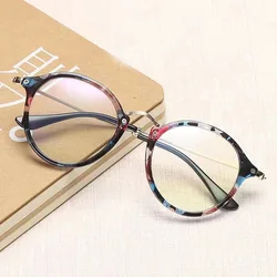 New Round Trendy Unisex Anti-radiation Spectacle Frames Women Vintage Style Men Popular Metal Clear Lens Anti-blue Glasses Frame