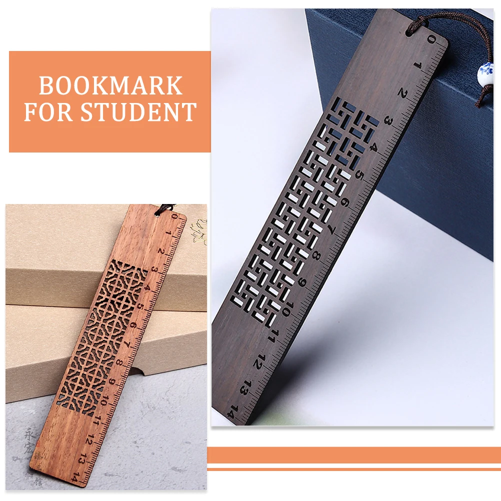 

2pcs Redwood Ruler Bookmarks Lightweight for Students Writers Teachers Gifts Bulk Bookmarks Adults Wooden Bookmark