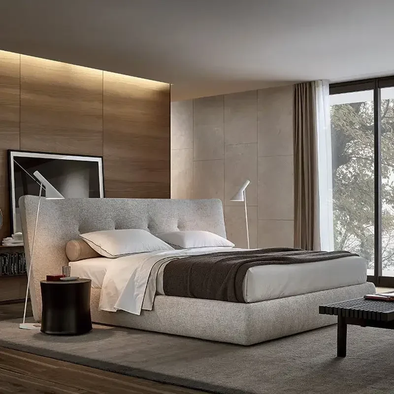 

Luxury Italian Bedroom Set Furniture King Size Modern Latest Double Bed Furniture Set Leather Luxury Bed