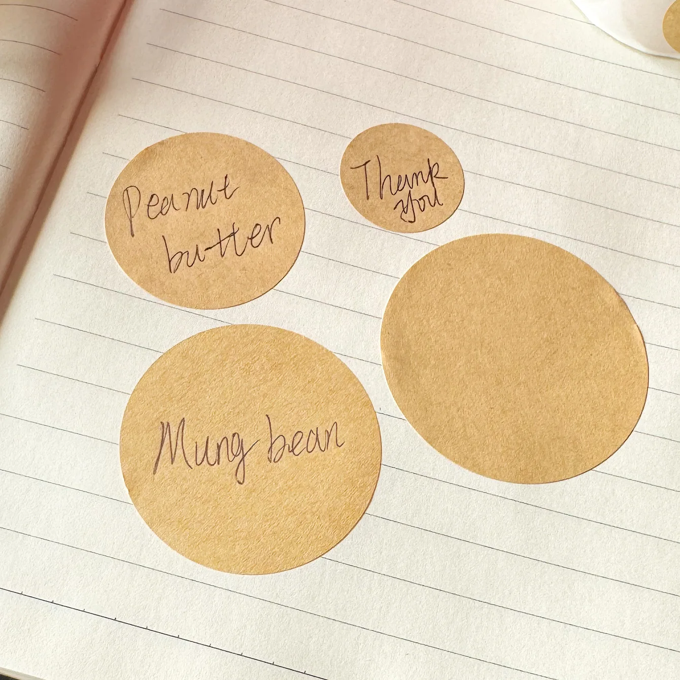 500 pcs / 1 Roll, Kraft Round Self-Adhesive Label Paper Items Classification Name Stickers Personalized Labels image 2