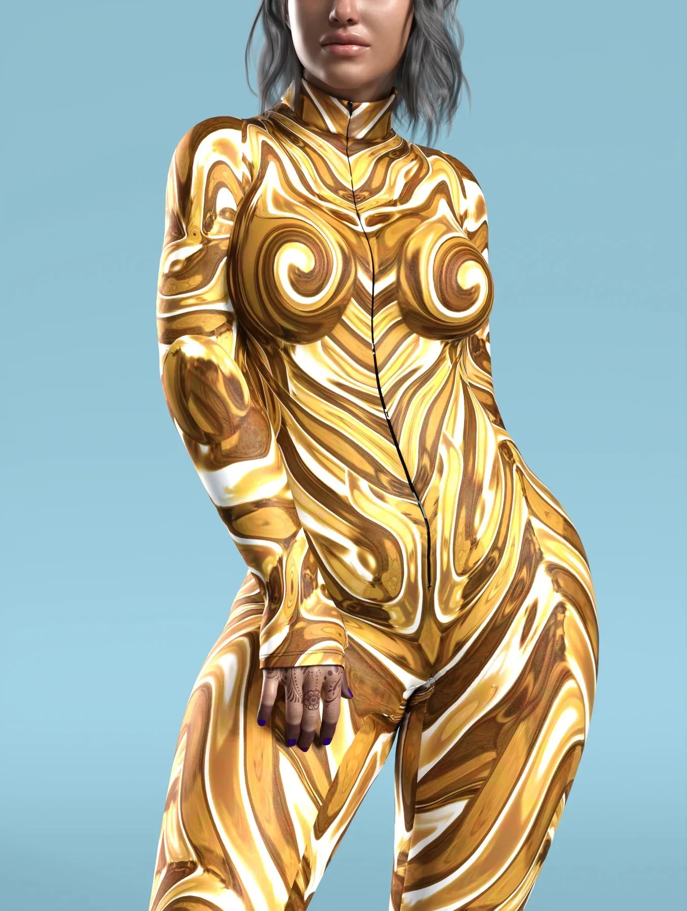 Damen Herren Muskel-Mensch Wüste Dazzle in Sieben Farben 3D-Druck Verkleidungs-Jumpsuit Halloween-Party Cosplay-Kostüme Outfit – Detail 8