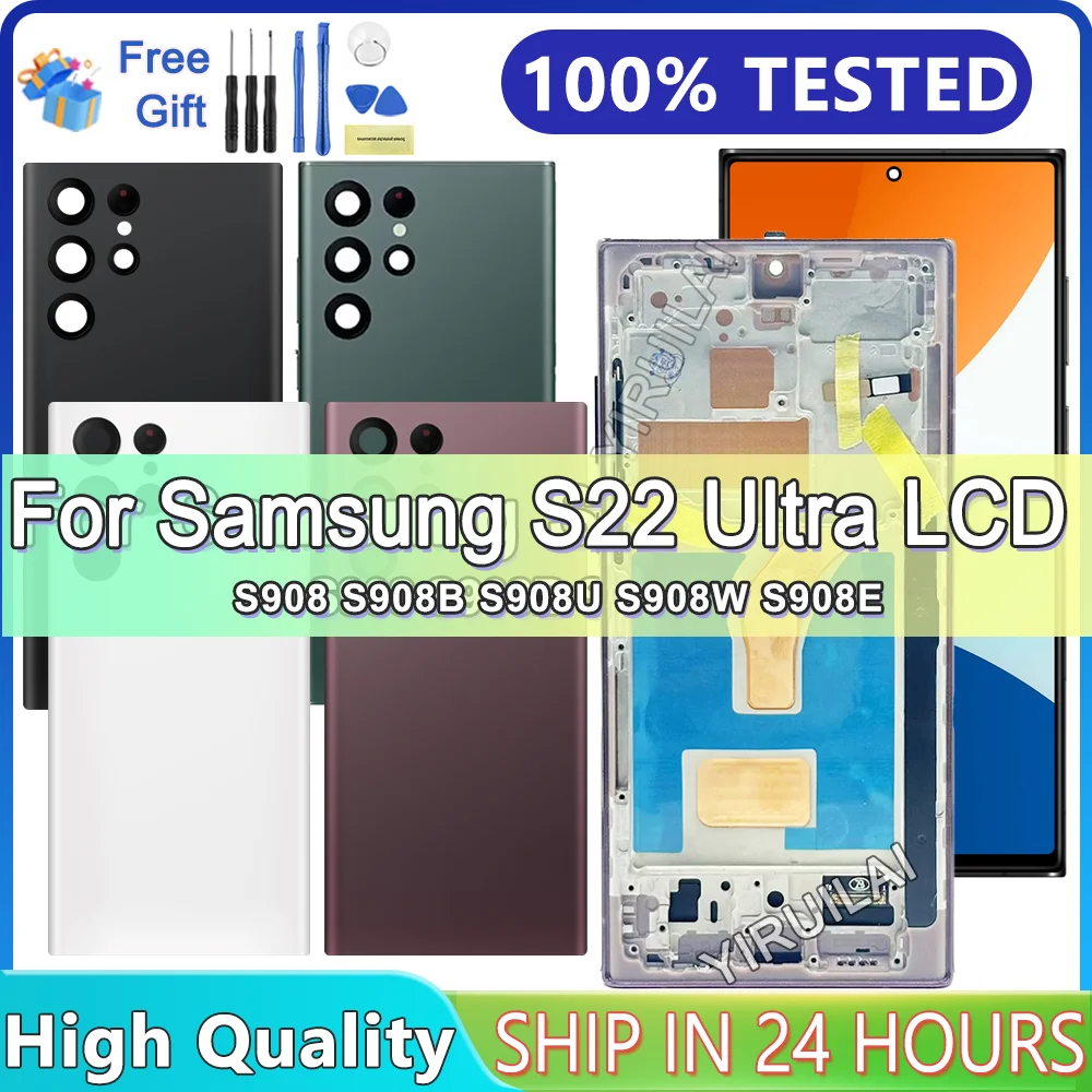 

Tested For Samsung S22 Ultra 5G S908 S908B S908U LCD Touch Screen Digitizer For samsung S22 Ultra 5G LCD Display
