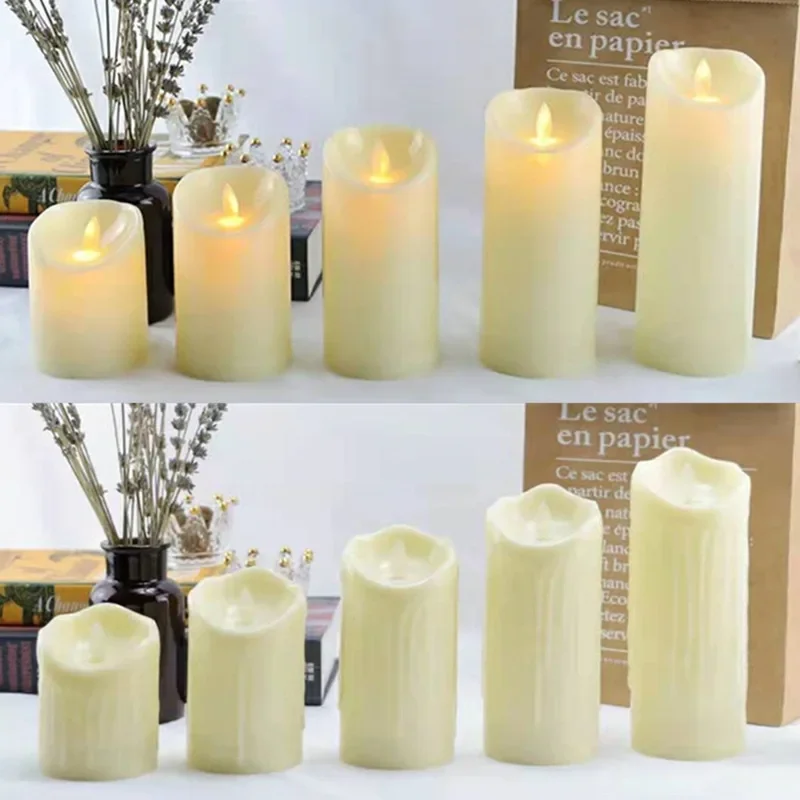 Dekoracje świąteczne Bezpłomieniowe LED Elektryczne Migoczące Świece Podgrzewające Świece Led Battery Power Candles Shaking Swing Candle Light