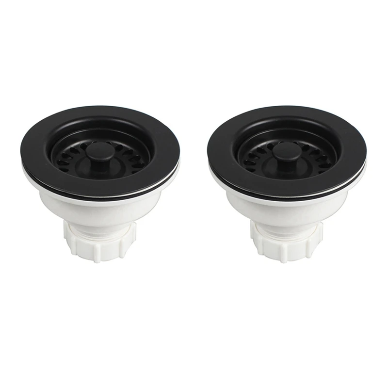 2X Kitchen Sink Drain Assembly With Strainer Basket Drain Stopper Diameter 114Mm For Kitchen Quartz Stone Sink