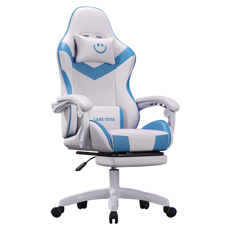 Gaming Chair for Ergonomic Desk Racing Office Adjustable High Back Game Swivel Leather Chair with Lumbar Support and Headrest