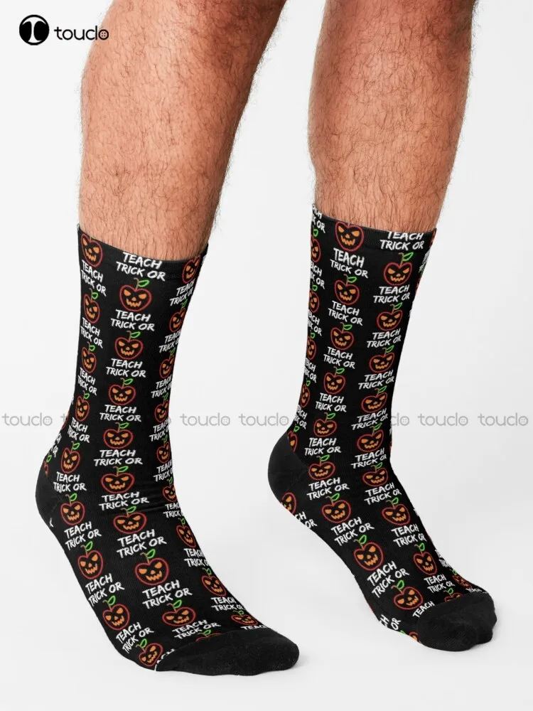 Trick Or Teach Cute Halloween Teacher   Socks Men Socks Personalized Custom Unisex Adult Teen Youth Socks 360° Digital Print Art